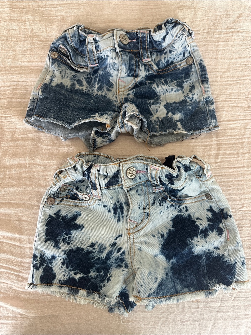 Kids Tie-Dye Denim Shorts - Blue Wash